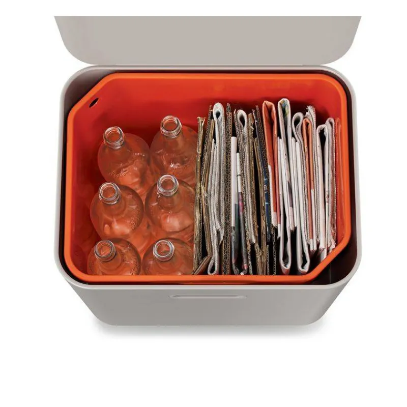 Poubelles De Tri Sélectif-Joseph Joseph Poubelle de cuisine Tri Sélectif TOTEM Max 60 L Stone Pierre