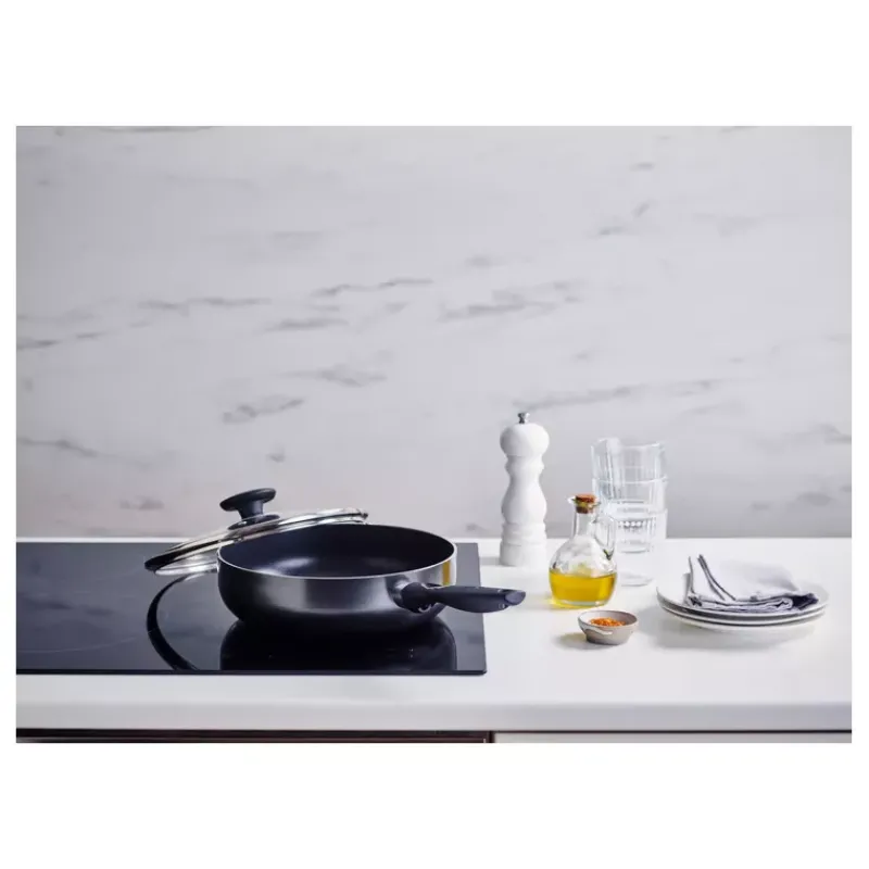 Sauteuses Revêtements Céramique | Sauteuses Revêtements Anti-adhérents-BEKA PRO INDUC Sauteuse Corps alu ép 3mm revêtement céramique Induction + Couvercle D24