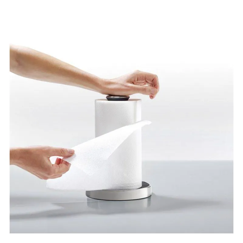 Dévidoirs À Poser | Porte-serviettes Et Dévidoirs-Joseph Joseph Push Tear Support dévidoir essuie tout Inox Gris
