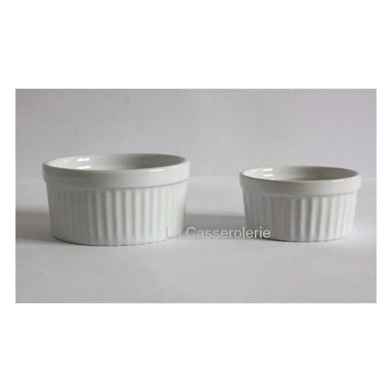 Ramequins Et Moules Individuels-La Casserolerie Ramequin en Grès émaillé blanc 8 cm