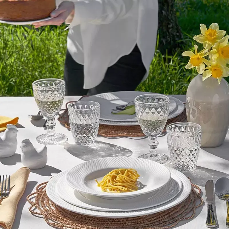 Assiettes Plates-PORCELLANA BIANCA RICHIAMO Assiette plate en porcelaine D27