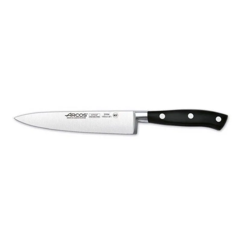 Couteaux Acier-ARCOS RIVIERA NOIR Couteau de Cuisine 15 cm