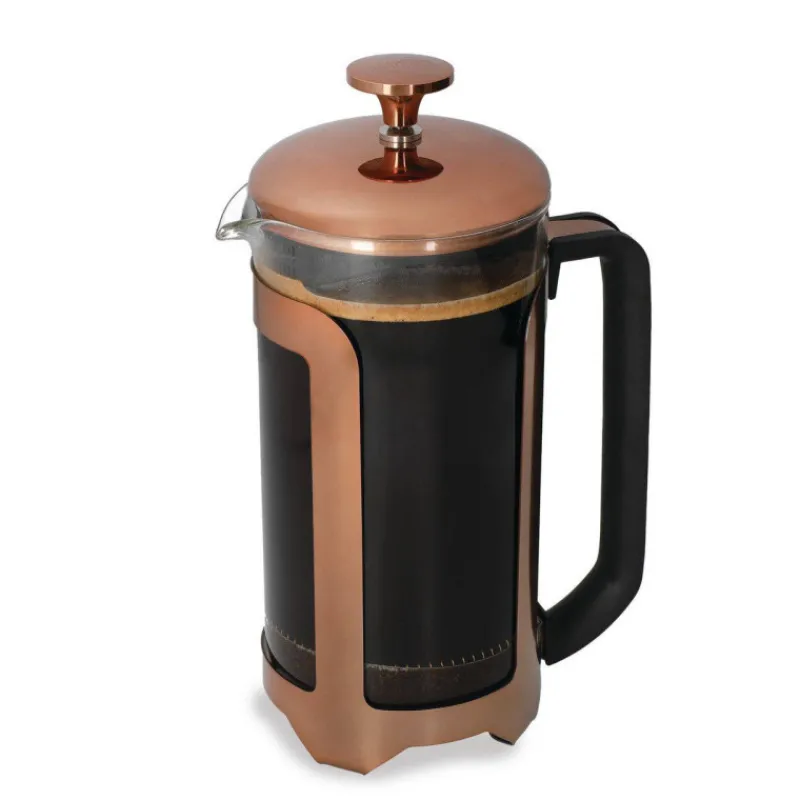 Théières, Cafetières Et Accessoires-Kitchen Craft ROMA Cafetière à piston 8 Tasses La Cafetière Inox Finition Cuivre