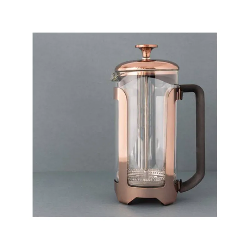 Théières, Cafetières Et Accessoires-Kitchen Craft ROMA Cafetière à piston 8 Tasses La Cafetière Inox Finition Cuivre