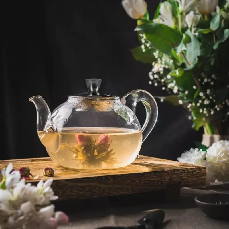 Théières, Cafetières Et Accessoires-CRISTEL SAKURA Théière en verre borosilicate avec infuseur inox 0.8 L