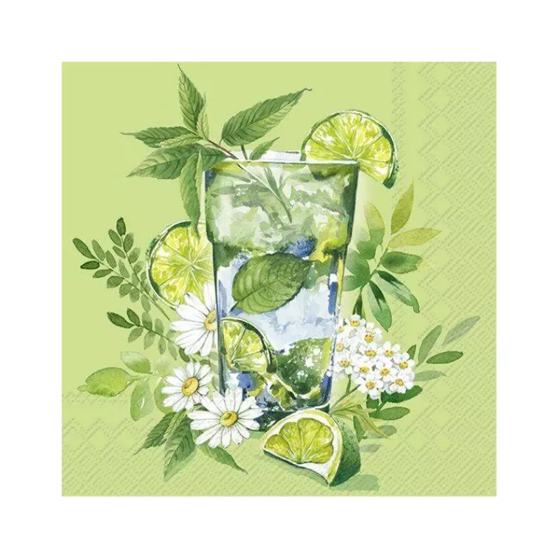 Les Serviettes De Table Papier-IHR Serviette de table Cocktail  25x25 Jetable Paquet de 20 - Cocktail vert