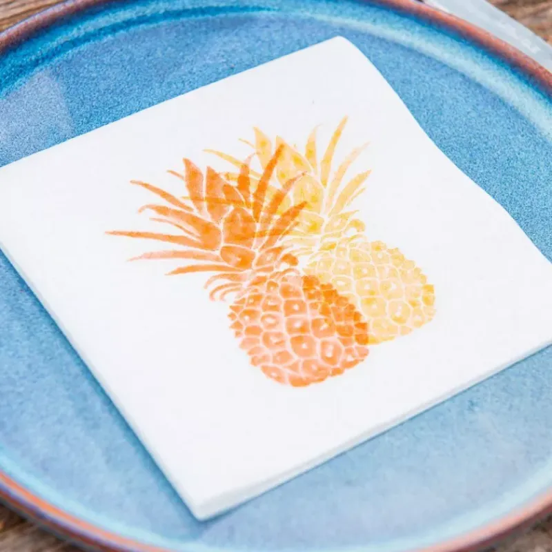 Les Serviettes De Table Papier-Franu00e7oise PAVIOT Serviette de table 25x25 Jetable Intissé Françoise PAVIOT Paquet de 20 - Ananas 2024