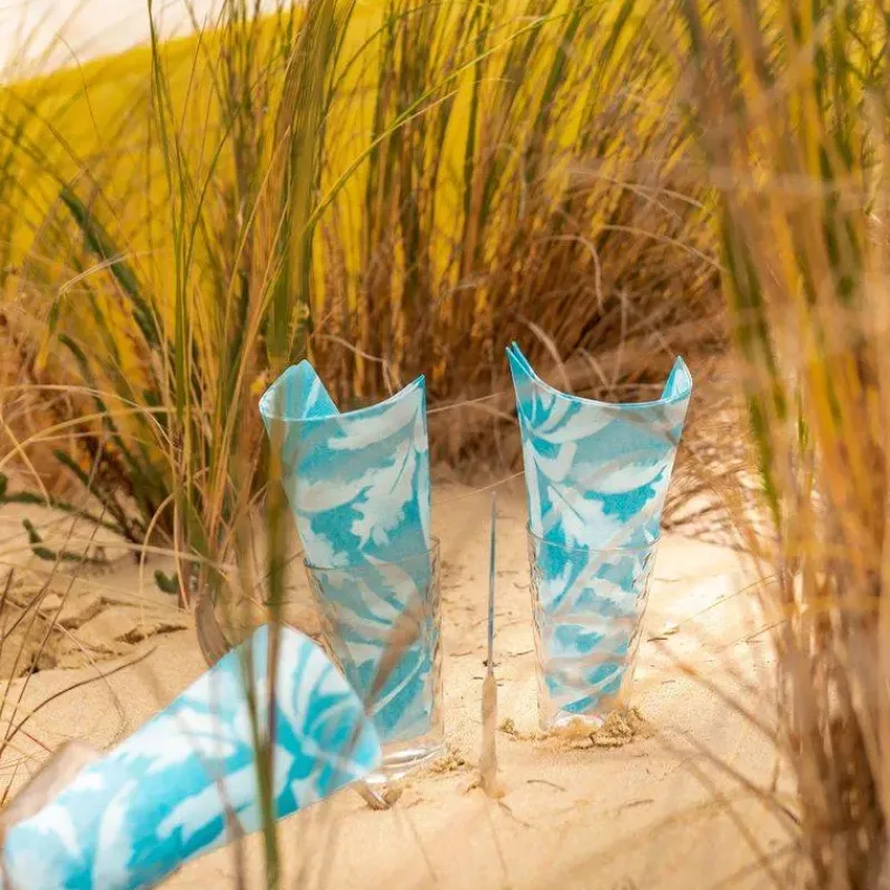 Les Serviettes De Table Papier-Franu00e7oise PAVIOT Serviette de table 40x40 Jetable Intissé Françoise PAVIOT Paquet de 20 - Beach Bleu turquoise