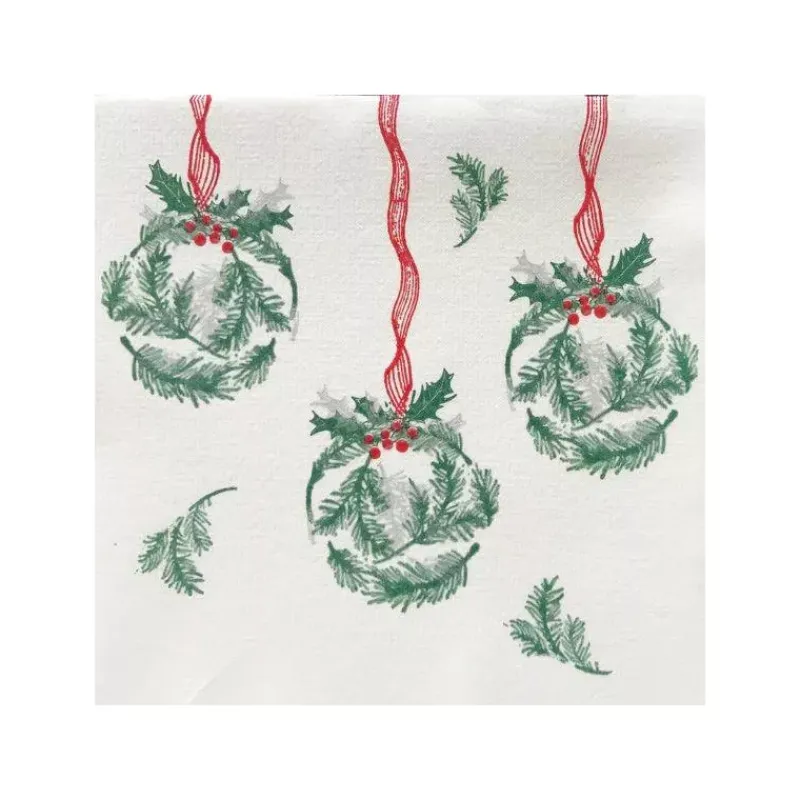 Les Serviettes De Table Papier-Franu00e7oise PAVIOT Serviette de table 25x25 Jetable Intissé Françoise PAVIOT Paquet de 20 - Boule de Sapin