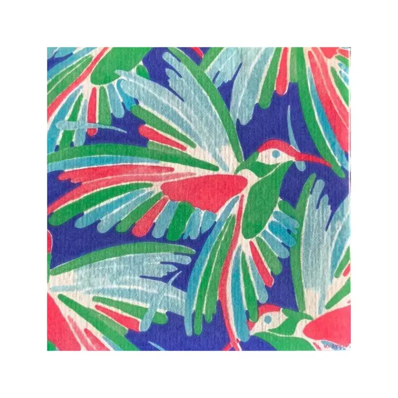 Les Serviettes De Table Papier-Franu00e7oise PAVIOT Serviette de table 25x25 Jetable Intissé Françoise PAVIOT Paquet de 20 - Colibri Bleu