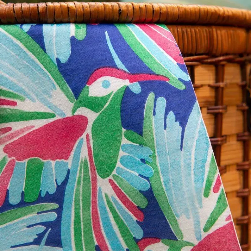 Les Serviettes De Table Papier-Franu00e7oise PAVIOT Serviette de table 25x25 Jetable Intissé Françoise PAVIOT Paquet de 20 - Colibri Bleu