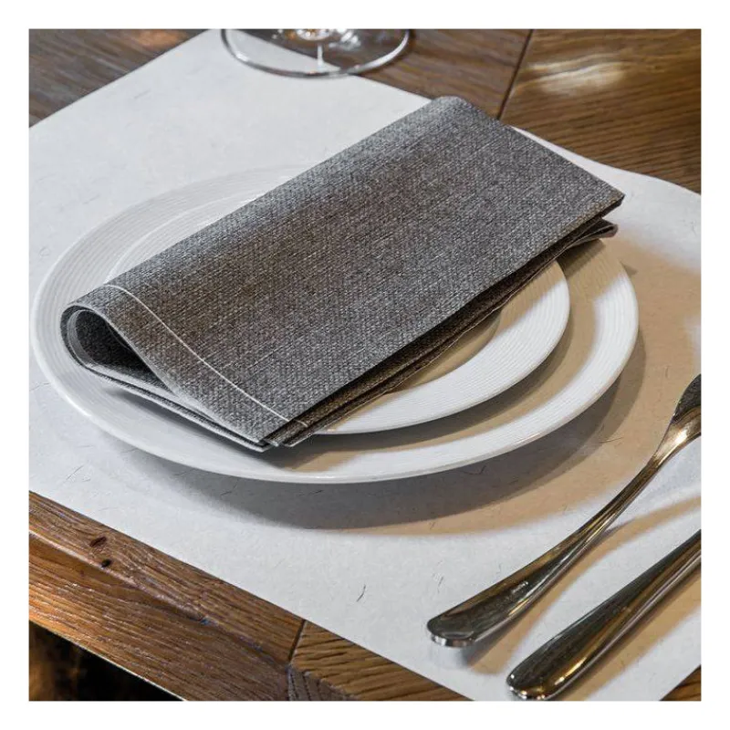 Les Serviettes De Table Papier-Franu00e7oise PAVIOT Serviette de table 40x40 Jetable Intissé Françoise PAVIOT Paquet de 20 - Gris Chiné    SC