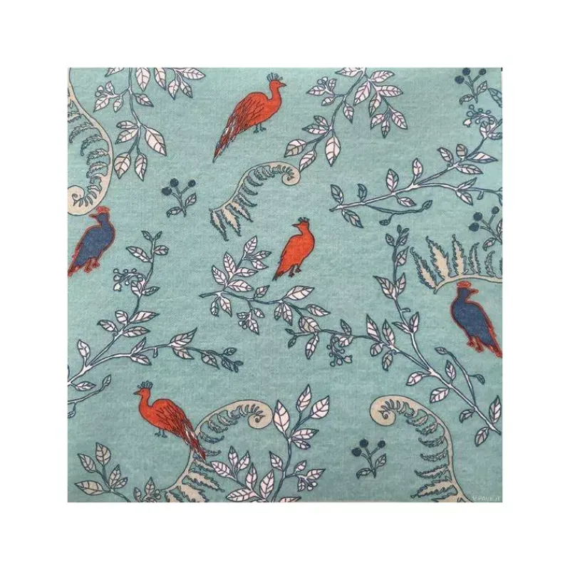 Les Serviettes De Table Papier-Franu00e7oise PAVIOT Serviette de table 40x40 Jetable Intissé Françoise PAVIOT Paquet de 20 - Jardin Merveilleux Bleu