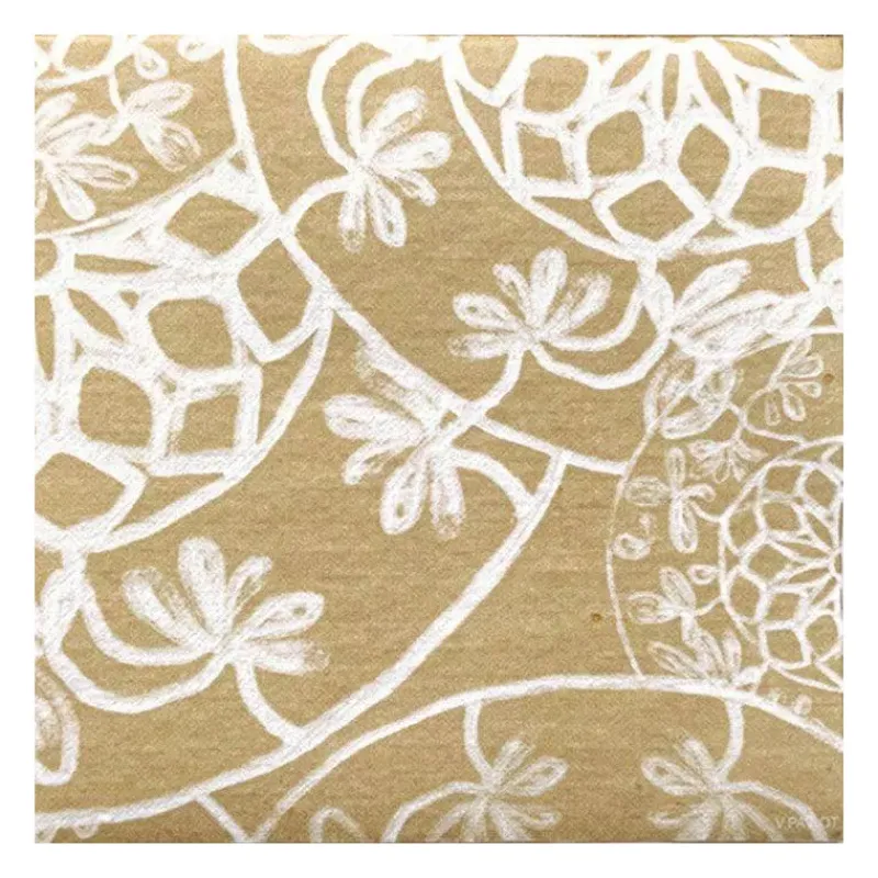 Les Serviettes De Table Papier-Franu00e7oise PAVIOT Serviette de table 25x25 Jetable Intissé Françoise PAVIOT Paquet de 20 - Moucharabieh Beige