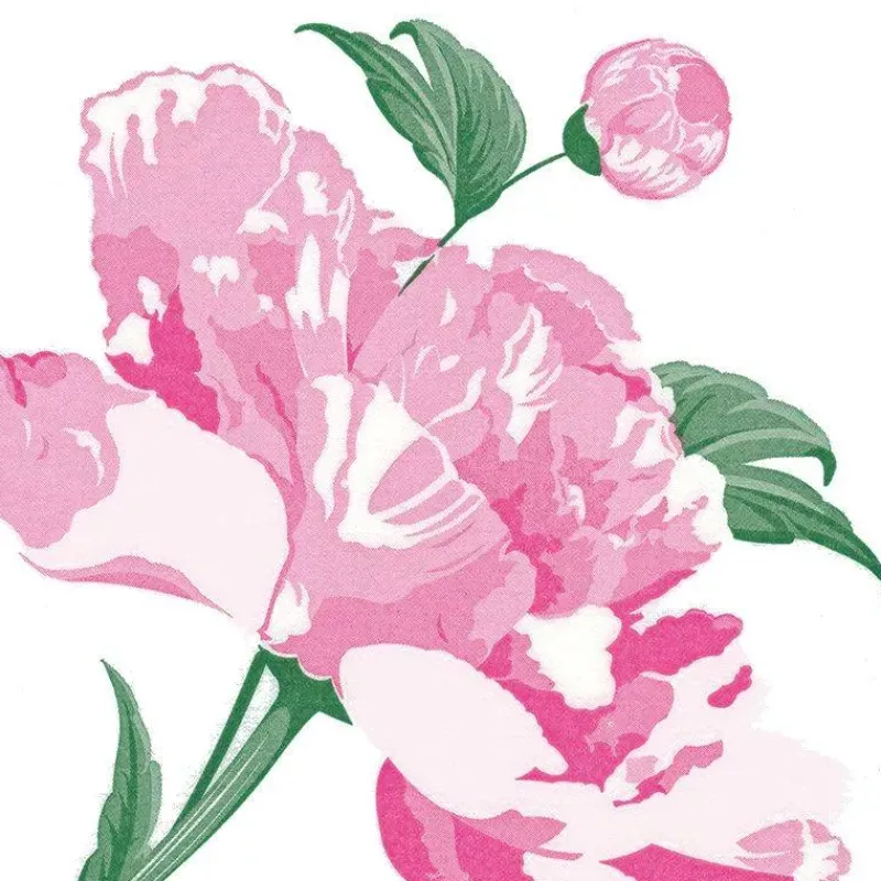 Les Serviettes De Table Papier-Franu00e7oise PAVIOT Serviette de table 25x25 Jetable Intissé Françoise PAVIOT Paquet de 20 - Pivoine