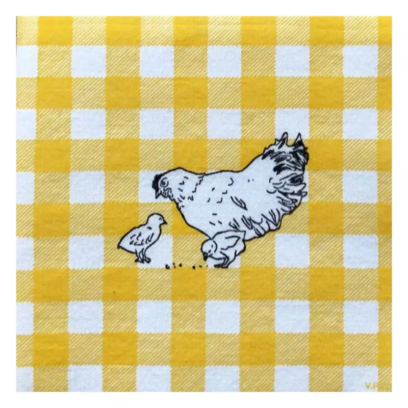 Les Serviettes De Table Papier-Franu00e7oise PAVIOT Serviette de table 25x25 Jetable Intissé Françoise PAVIOT Paquet de 20 - Poulette
