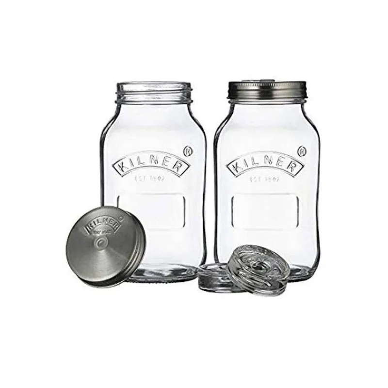 Bocaux De Conservation-Kilner Set de 2 bocaux fermentation en verre 1 L