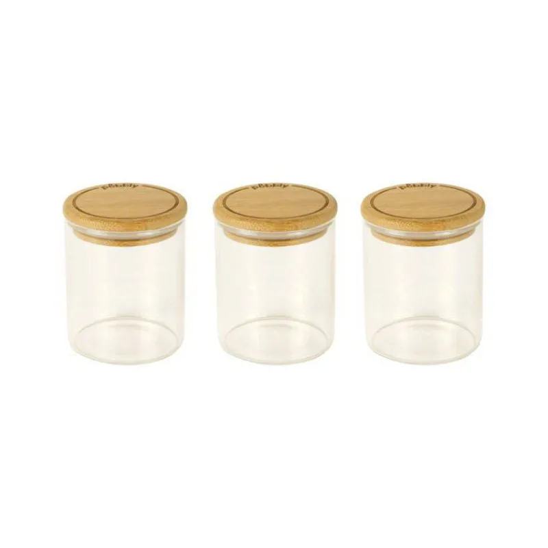 Boites Hermétiques | Bocaux De Conservation-Pebbly Set de 3 pots à épices en verre 190 ml