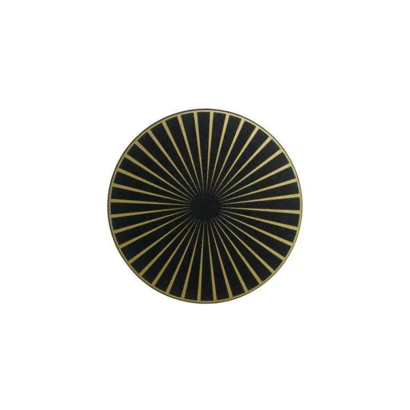 Sets De Tables-WINKLER Set de Table Feutre Centre de Table 40 cm ROND Noir et Or