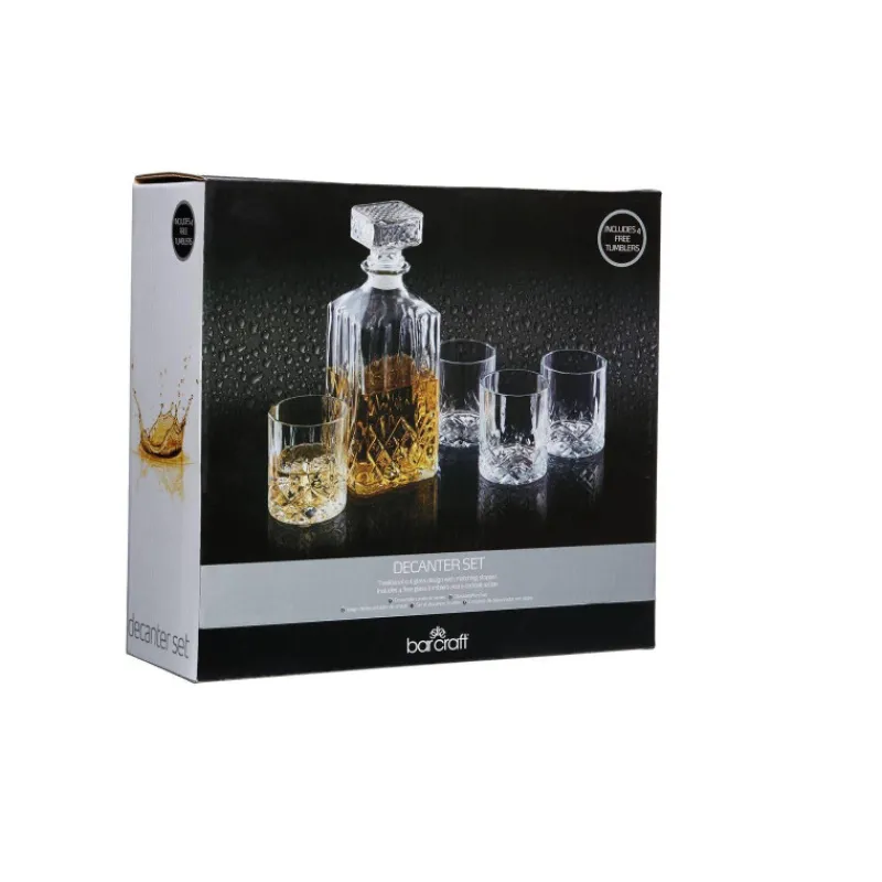 Verres À Whisky | Carafes À Alcool Et Spiritueux-Kitchen Craft Set Whisky ensemble 4 verres + carafe KitchenCraft