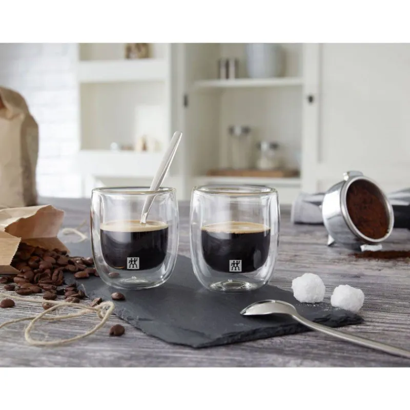 Gobelets | Tasses Expresso-ZWILLING SORRENTO Verre Tasse à café expresso double paroi 80 ml - les 2