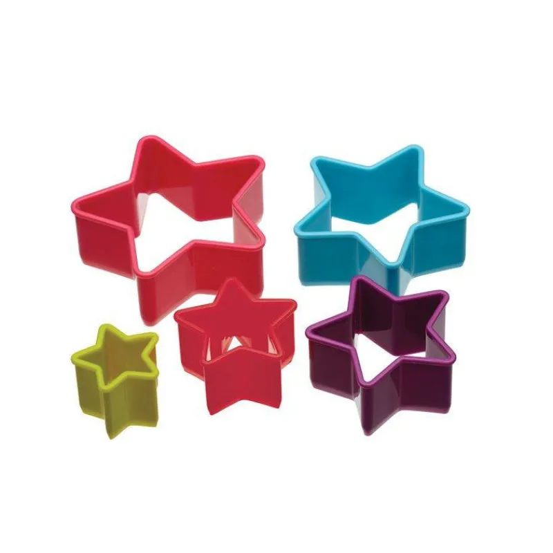 Thème Noël | Nonettes-Kitchen Craft Série de 5 Découpoirs Emporte pièces à biscuits Colour Works Forme ETOILE