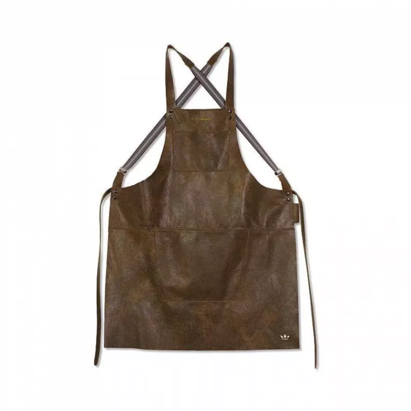 Tabliers-DUTCHDELUXES Tablier en cuir à bretelles Marron Vintage Taille Unique