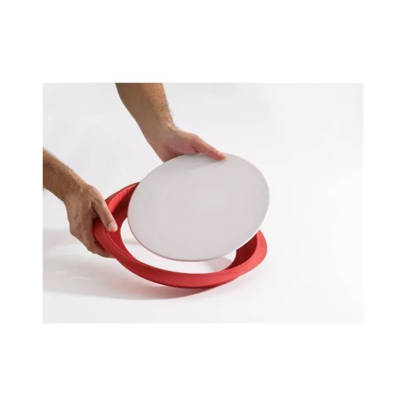 Moules À Tarte-LEKUE TARTE 28 cm moule DUO SIlicone Céramique  Démontable Lékué ROUGE