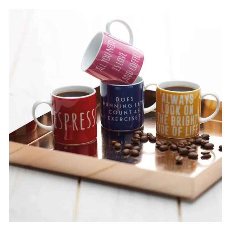 Tasses Expresso-Kitchen Craft Tasse Expresso Porcelaine Coloré KitchenCraft RUNNING LATE