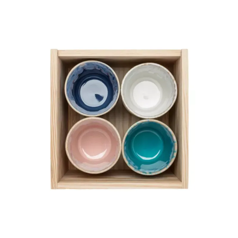 Tasses Expresso-COSTA NOVA 8 tasses à expresso 7 cl en grès dans une boite cadeau multicouleurs