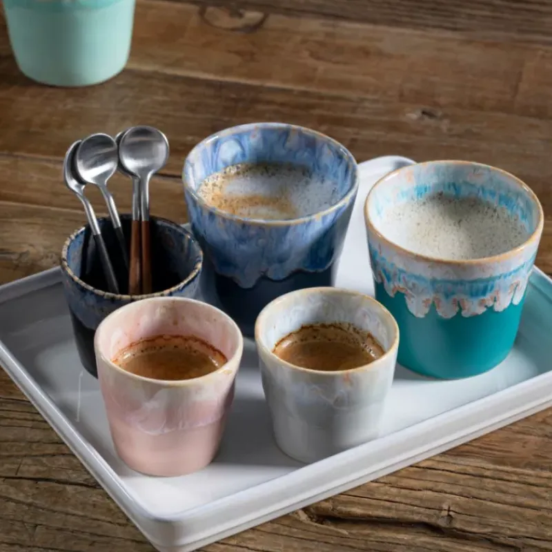 Tasses Expresso-COSTA NOVA 8 tasses à expresso 7 cl en grès dans une boite cadeau multicouleurs
