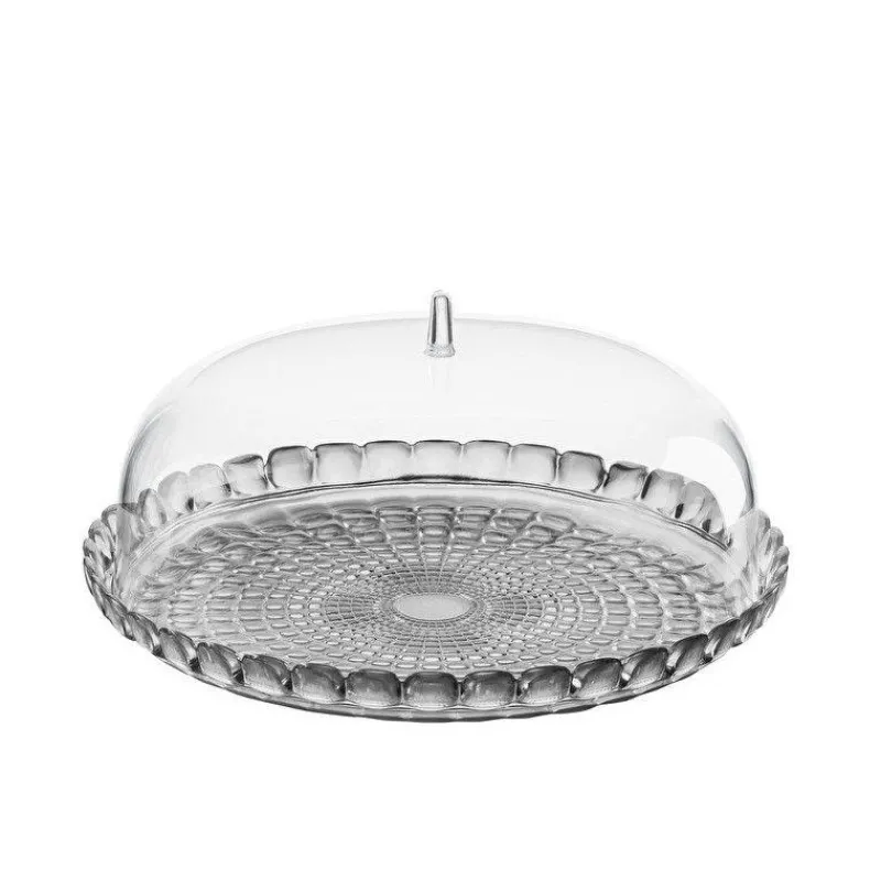 Plats À Gâteaux | Cloches Et Couvre-plats-Guzzini TIFFANY Ensemble Plat et cloche à gâteaux Gris D30