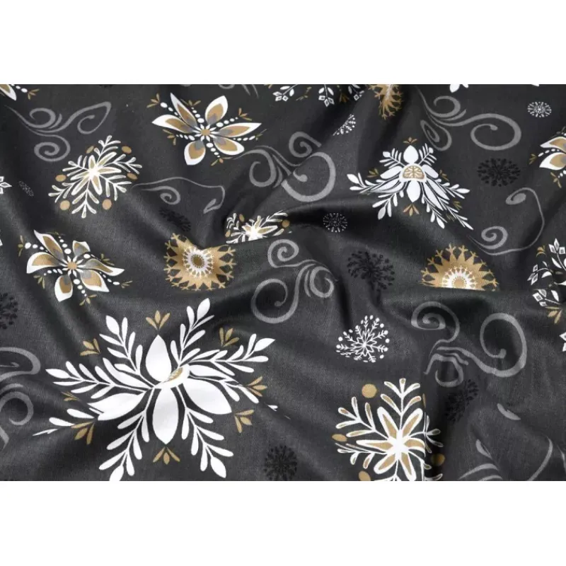 Tissus Au Mètre-STOF TISSU enduit 155 83% Coton 17% Acrylique LIESSE Anthracite Longueur exprimée en cm