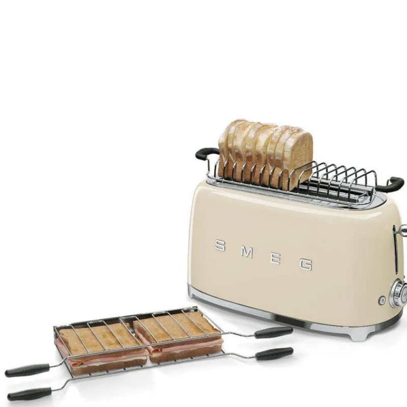 Grille-pains Et Toasters | Grille-pain Smeg-SMEG Toaster 2 fentes Long Grille pain Années 50 Crème