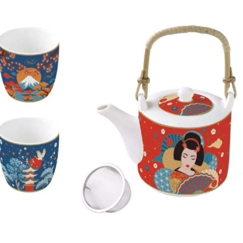 Théières, Cafetières Et Accessoires | Théière Porcelaine-Easy Life TOKYO Coffret deux tasses et théière Porcelaine EASYLIFE