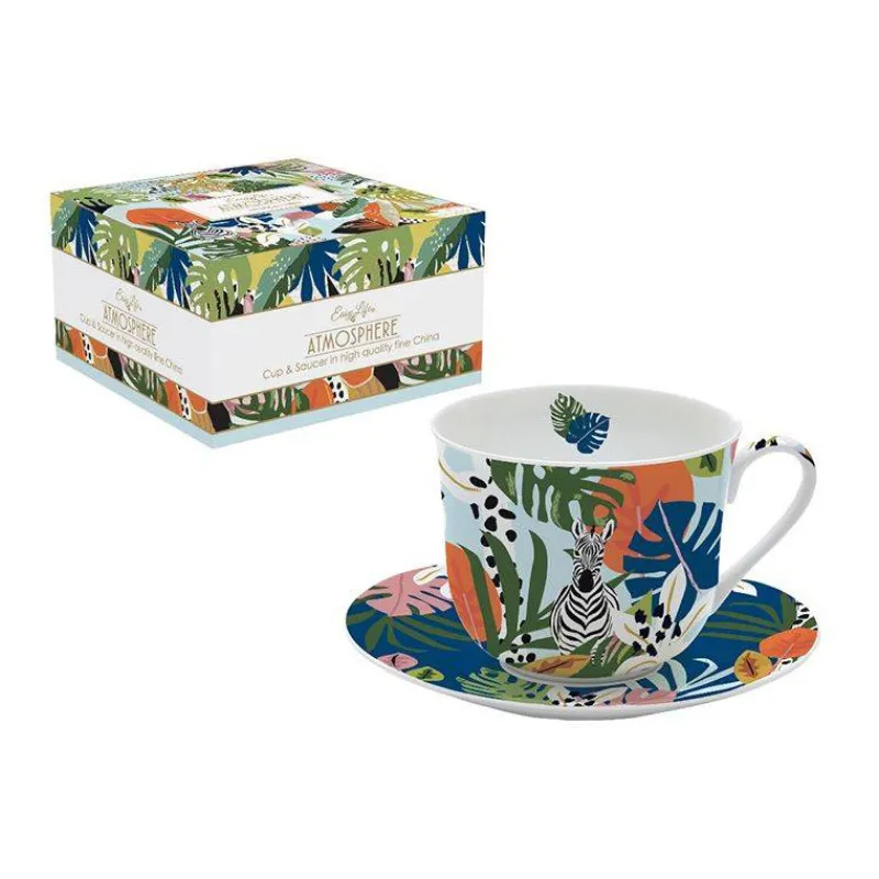 Tasses-Easy Life TROPICAL VIBES Tasse à Déjeuner Porcelaine Fine