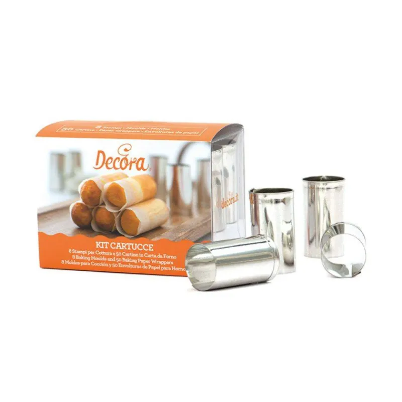 Préparer Les Pâtes-Decora Tube à cartouche napolitaine et Roulés en Fer Blanc les 8 D24 H45