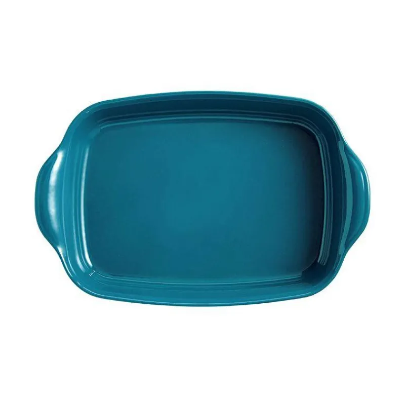 Plats À Rôtir Et Gratins-Emile HENRY ULTIME Plat à Four en Céramique Rectangle Bleu Calanque 42 x 27 cm