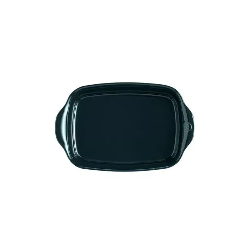 Plats À Rôtir Et Gratins-Emile HENRY ULTIME Plat à Four en Céramique Rectangle Bleu nuit Belle Ile 29 x 19 cm