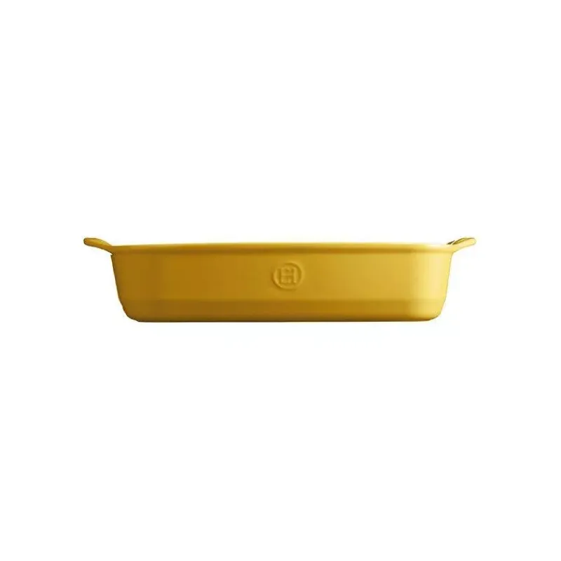 Plats À Rôtir Et Gratins-Emile HENRY ULTIME Plat à Four en Céramique Rectangle Jaune Provence 36 x 23 cm