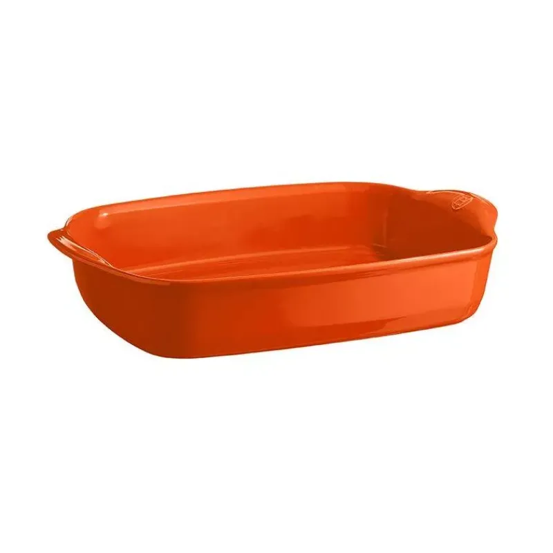 Plats À Rôtir Et Gratins-Emile HENRY ULTIME Plat à Four en Céramique Rectangle Orange Toscane 42 x 27 cm