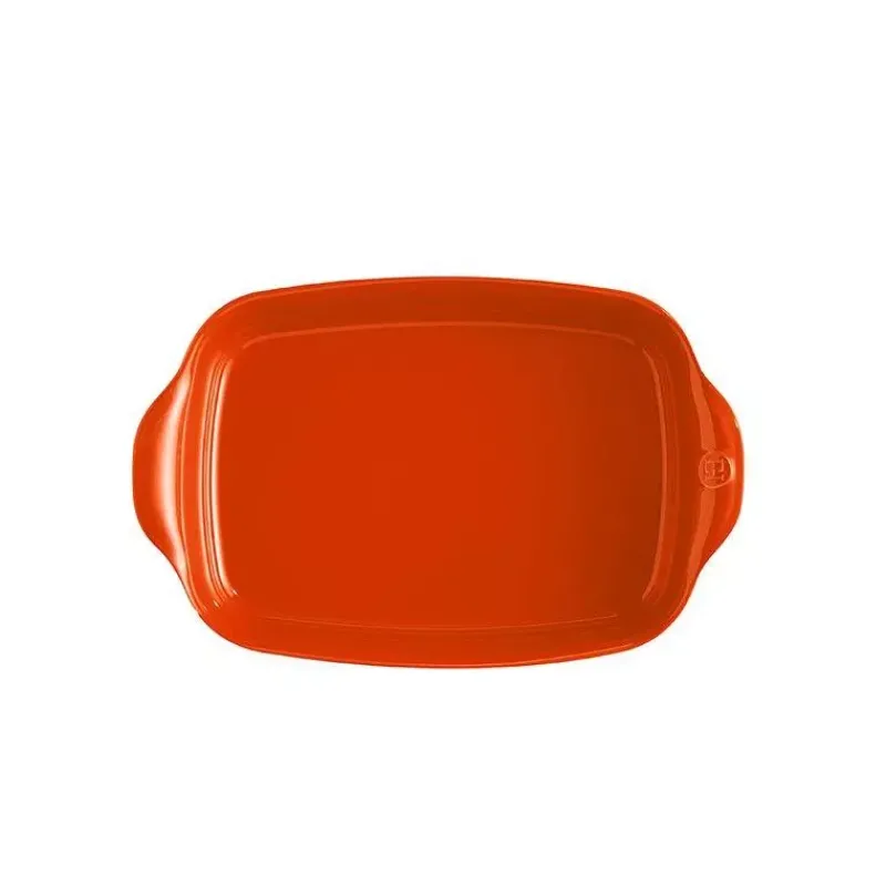 Plats À Rôtir Et Gratins-Emile HENRY ULTIME Plat à Four en Céramique Rectangle Orange Toscane 36 x 23 cm