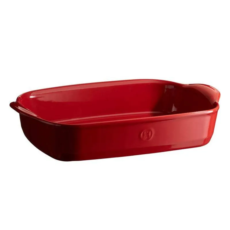 Plats À Rôtir Et Gratins-Emile HENRY ULTIME Plat à Four en Céramique Rectangle Rouge Grand cru 36 x 23 cm