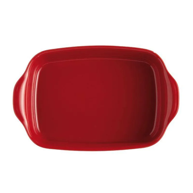 Plats À Rôtir Et Gratins-Emile HENRY ULTIME Plat à Four en Céramique Rectangle Rouge Grand cru 29 x 19  cm