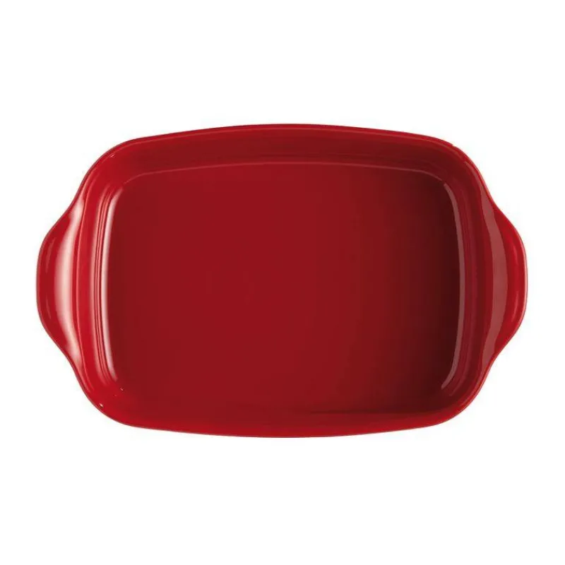 Plats À Rôtir Et Gratins-Emile HENRY ULTIME Plat à Four en Céramique Rectangle Rouge Grand cru 36 x 23 cm