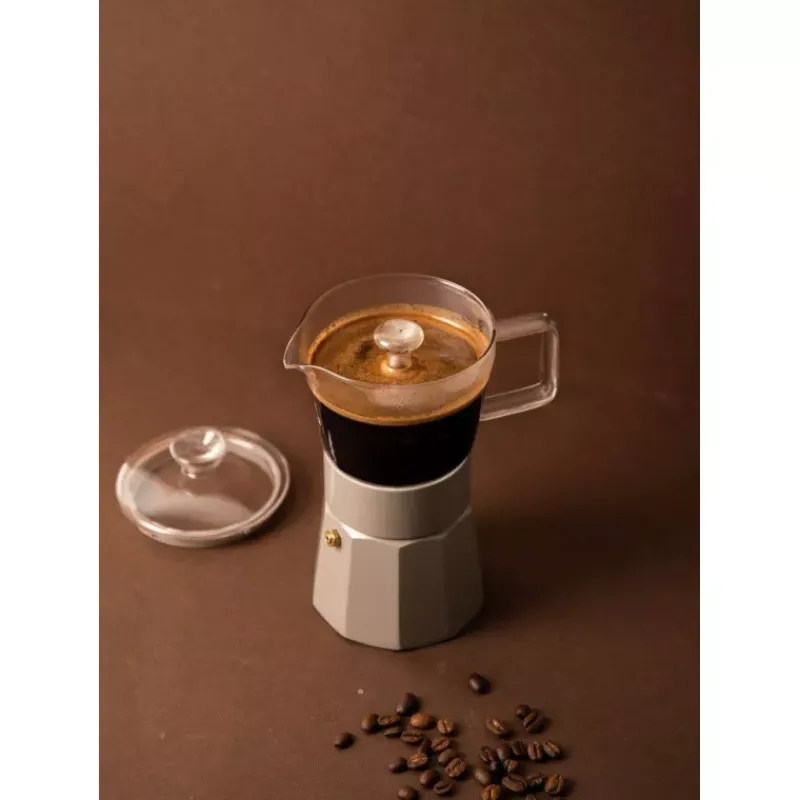 Cafetières Italiennes-Kitchen Craft VERONA Cafetière Italienne en Aluminium La Cafetière 6 Tasses Blanc Crème