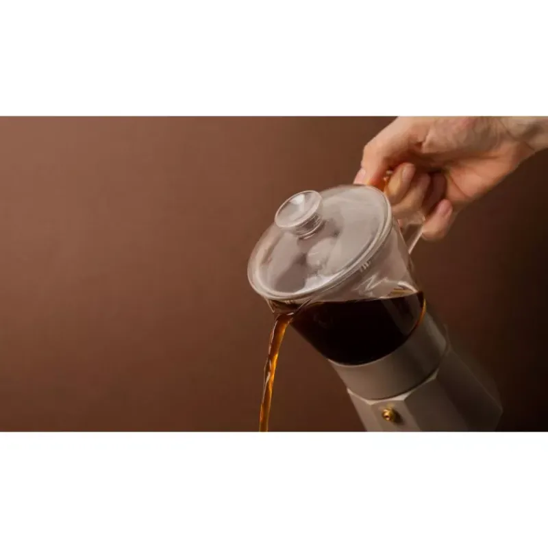 Cafetières Italiennes-Kitchen Craft VERONA Cafetière Italienne en Aluminium La Cafetière 6 Tasses Blanc Crème