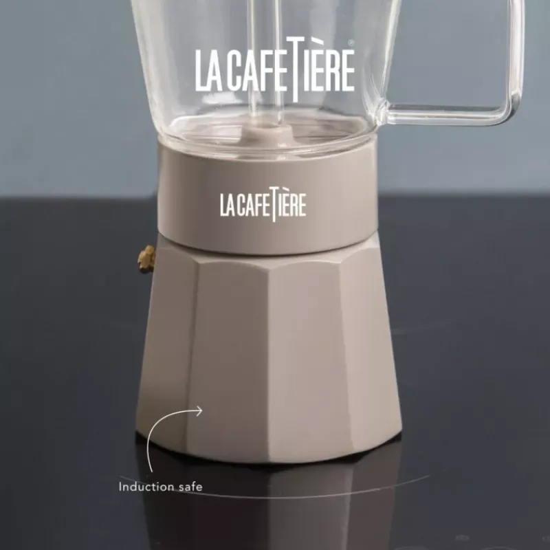 Cafetières Italiennes-Kitchen Craft VERONA Cafetière Italienne en Aluminium La Cafetière 6 Tasses Blanc Crème