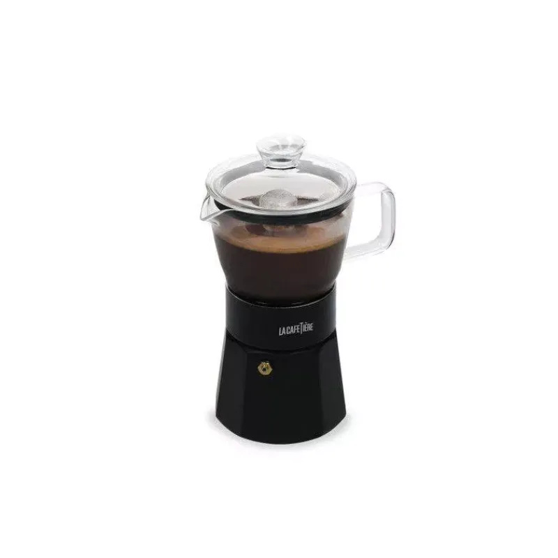 Cafetières Italiennes-Kitchen Craft VERONA Cafetière Italienne en Aluminium La Cafetière 6 Tasses Noir