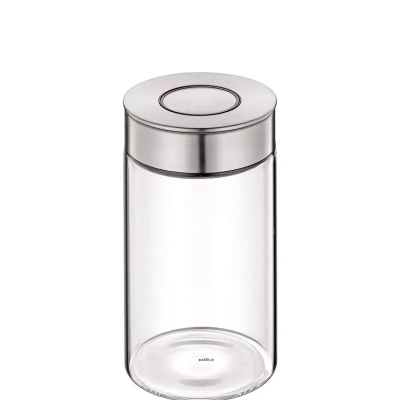 Boites Hermétiques-cilio VETRO boite de conservation hermétique verre et inox 1 L
